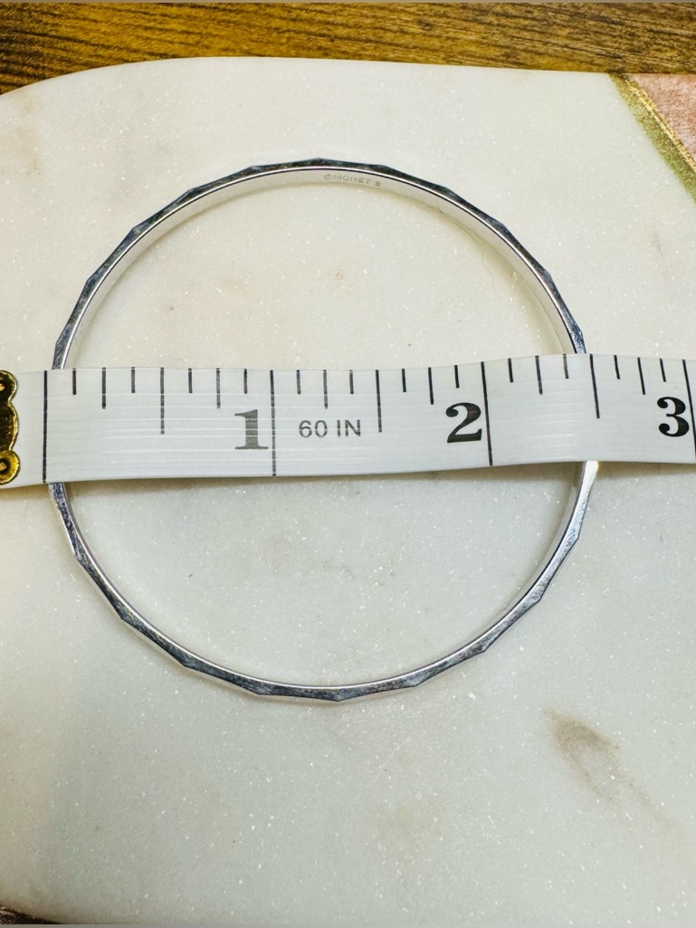 Monet Silver Tone Bangle Bracelets Set 2 Classic Minimalist - Picture 8 of 8